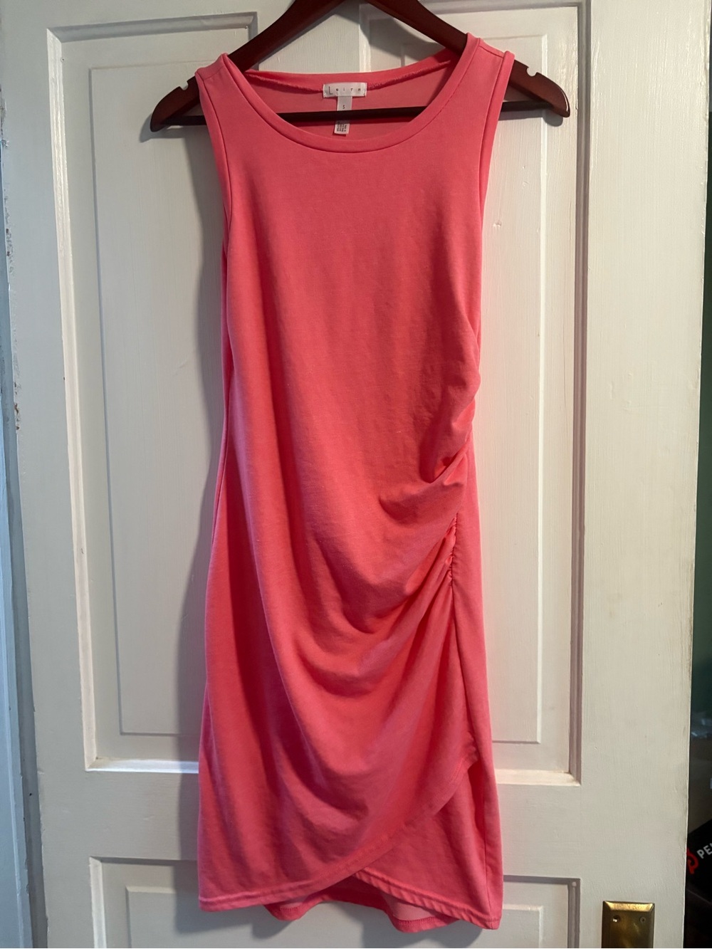 Sleeveless Leith Pink Ruched Tank Dress